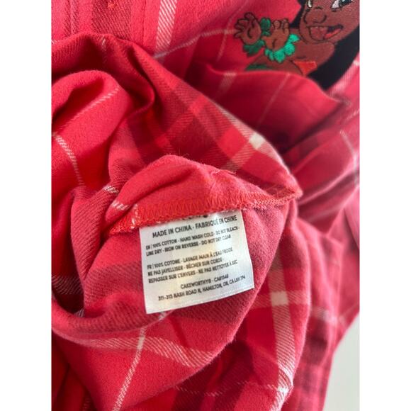 NWT Cakeworthy Disney Lilo Embroidered Red Plaid Flannel Sz XL Pudge Graffiti - Picture 12 of 12